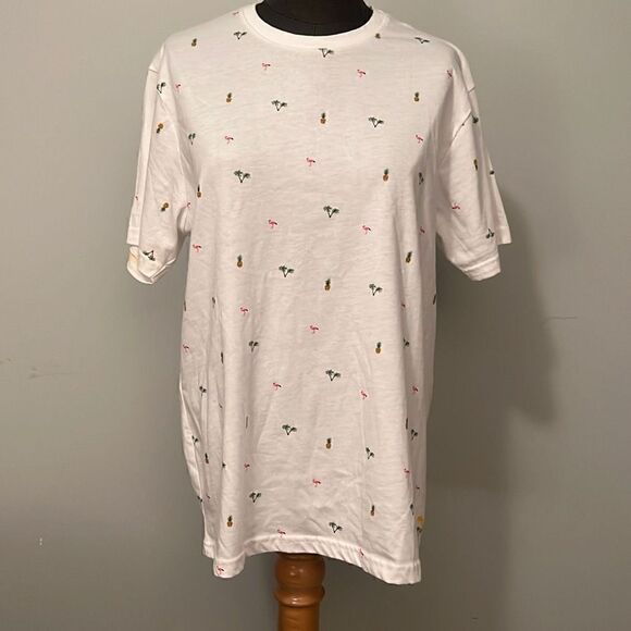 Denim & Flower Other - Denim And Flower Men's White Tropical Flamingo Graphic Tee Size Medium